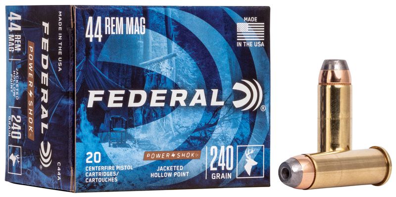 Power-Shok Handgun, 44 Rem Magnum, 240 Grain, Jacketed Hollow Point, 1230 fps