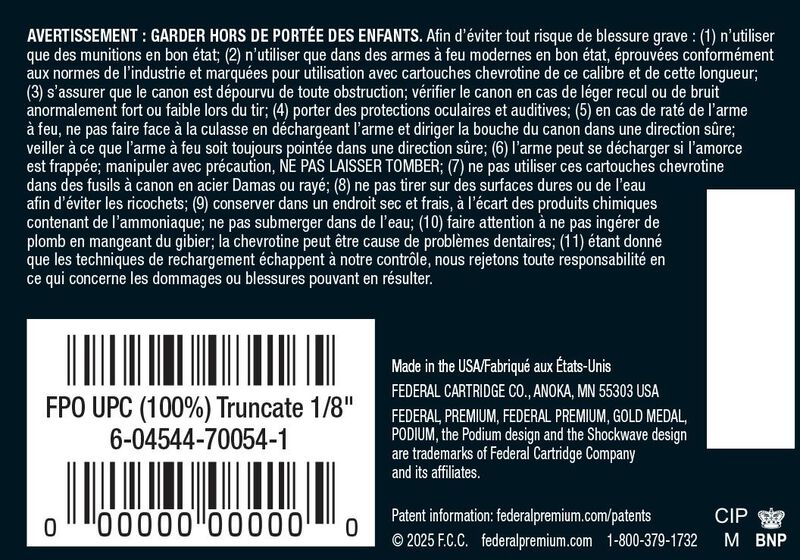 Gold Medal Paper, 20 Gauge, 7.5 Shot, 2-3/4 in, 7/8 oz, 1250 fps