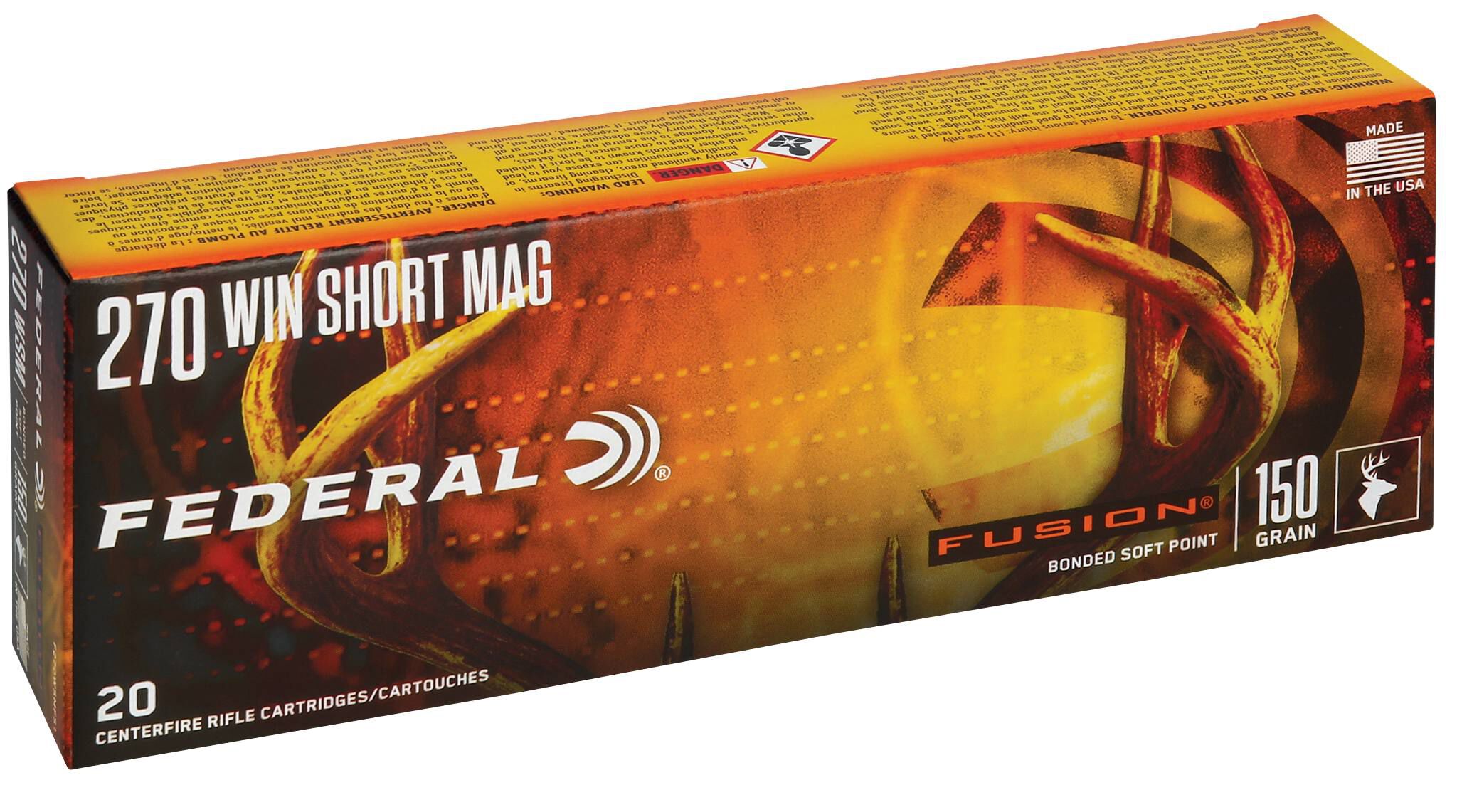 Federal 270 WSM 150gr Fusion – Powerful .270 WSM Deer Hunting Ammo, 3060 fps, 20 Rounds 2 Federal 270 WSM 150gr Fusion – Powerful .270 WSM Deer Hunting Ammo, 3060 fps, 20 Rounds - Image 2