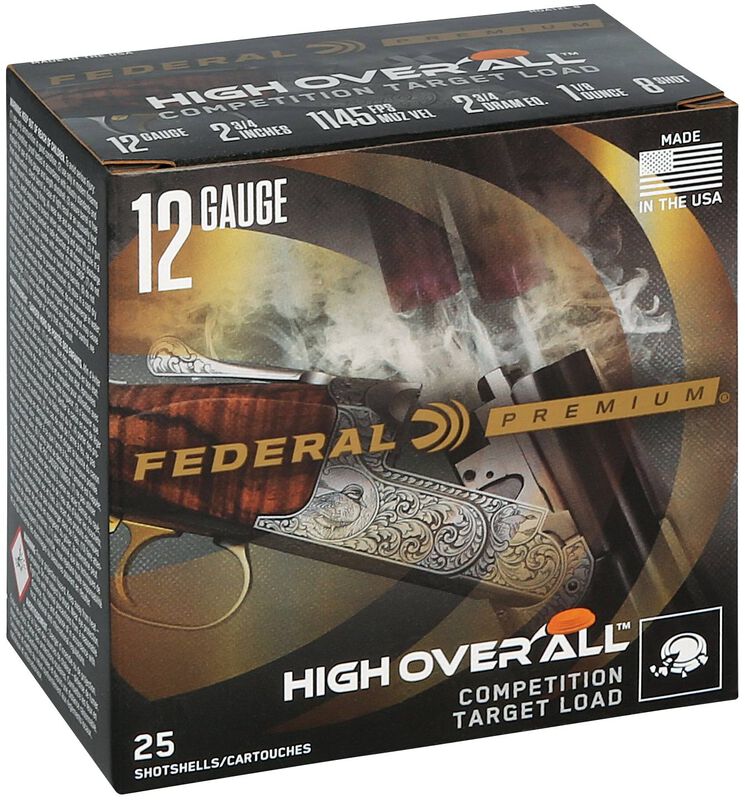 High Over All, 12 Gauge, 8 Shot, 2-3/4 in, 1 1/8 oz, 1145 fps
