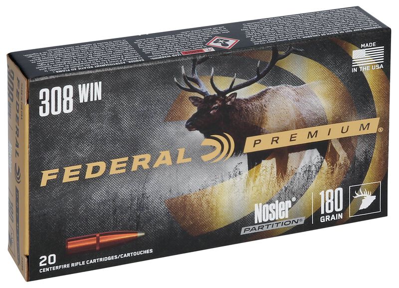 Nosler Partition, 308 Win, 180 Grain, Nosler Partition, 2570 fps