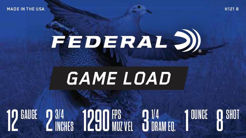 Game Load Upland, 12 Gauge, 8 Shot, 2-3/4 in, 1 oz, 1290 fps