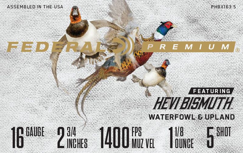Premium HEVI-Bismuth, 16 Gauge, 5 Shot, 2-3/4 in, 1 oz, 1400 fps