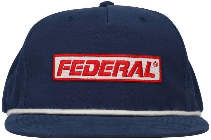 Federal Logo Patch White Rope Hat, Navy, Flat Bill