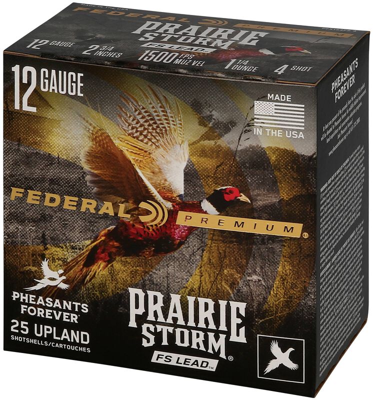 Prairie Storm FS Lead, 12 Gauge, 4 Shot, 2-3/4 in, 1 1/4 oz, 1500 fps