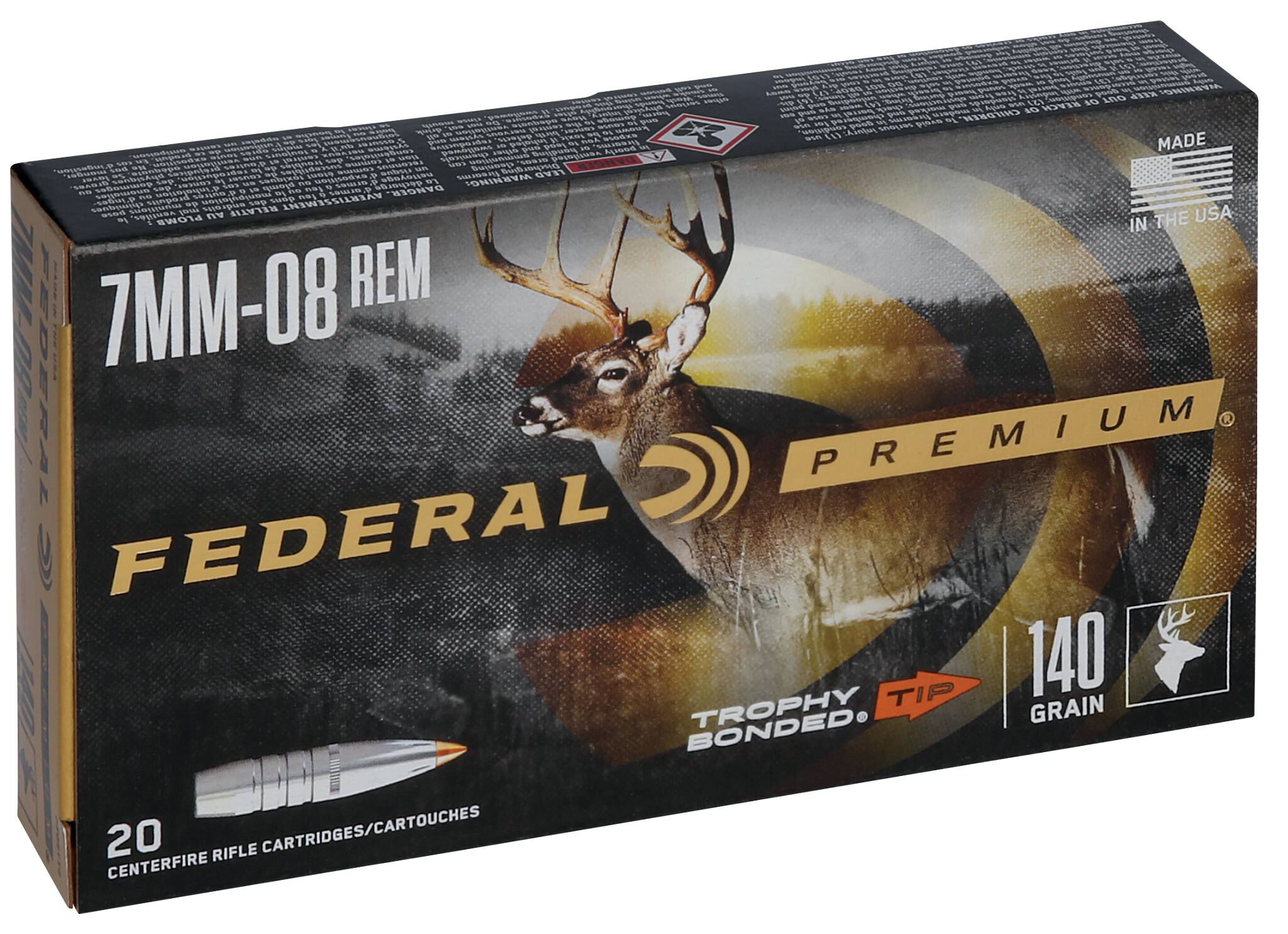 Federal 7mm-08 140gr Trophy Bonded Tip – Powerful 7mm-08 Remington Hunting Ammo, 2800 fps, 20 Rounds - Image 2