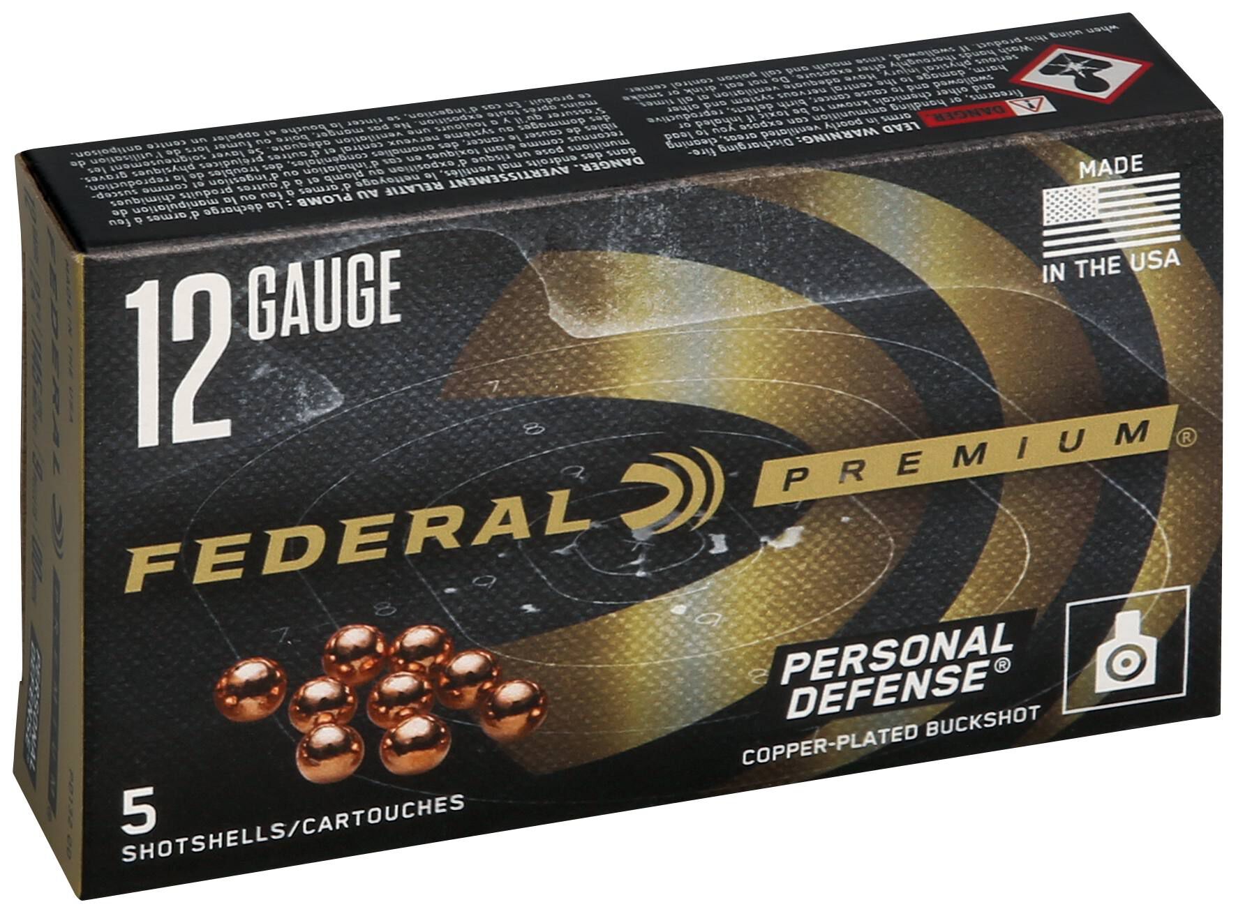 Federal Personal Defense 12ga 00 Buckshot 9 Pellet 2-3/4in – Dependable Home Defense Load, 5 Rounds 3 Federal Personal Defense 12ga 00 Buckshot 9 Pellet 2-3/4in – Dependable Home Defense Load, 5 Rounds - Image 3