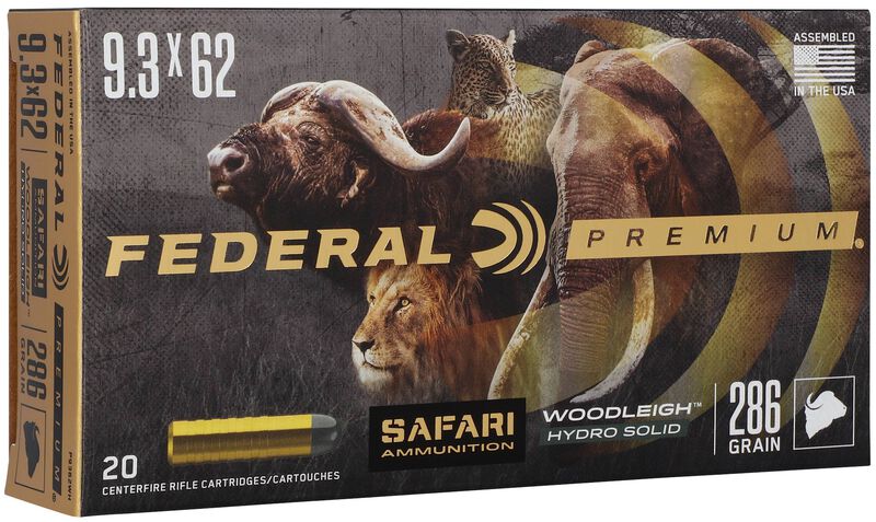 Safari Woodleigh Hydro Solid, 9.3x62, 286 Grain, Woodleigh Hydro Solid, 2360 fps