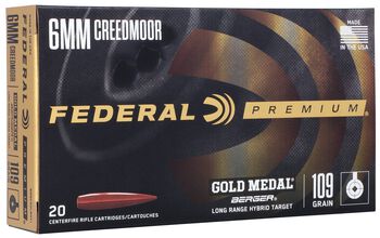 Gold Medal Berger, 6mm Creedmoor, 109 Grain, Berger Hybrid, 2900 fps