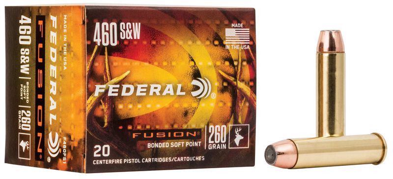Fusion Handgun, 460 S&amp;W, 260 Grain, Fusion Soft Point, 1600 fps