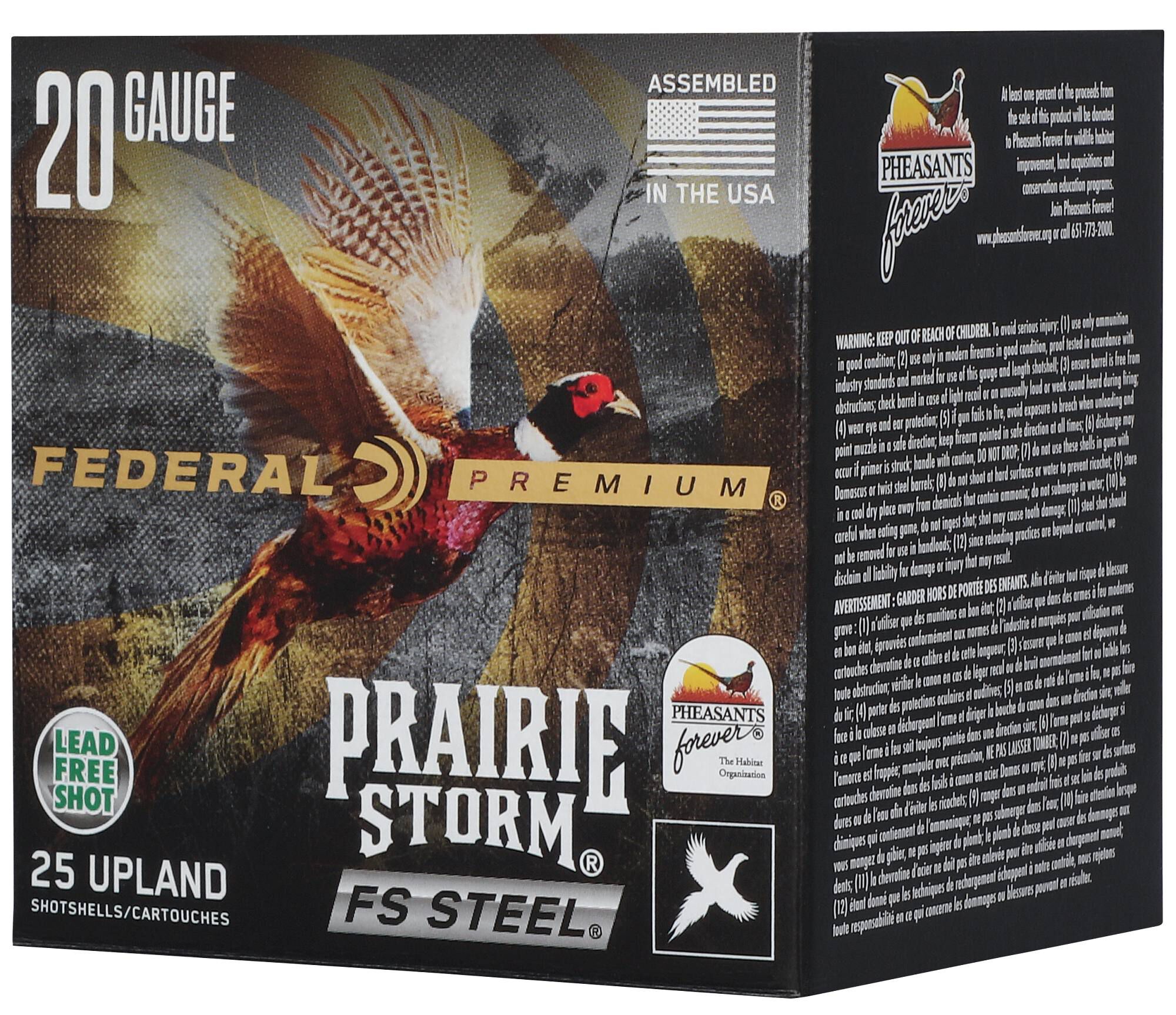 Federal Prairie Storm 20ga 3 Steel FS 3in 7/8oz – Lightweight Non-Toxic Pheasant Load, 25 Rounds 3 Federal Prairie Storm 20ga 3 Steel FS 3in 7/8oz – Lightweight Non-Toxic Pheasant Load, 25 Rounds - Image 3