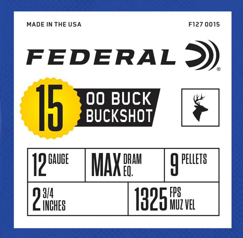Power-Shok Buckshot, 12 Gauge, 00 Buck Shot, 2-3/4 in, 1325 fps