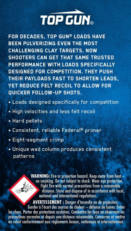 Top Gun, 12 Gauge, 7.5 Shot, 2-3/4 in, 1 oz, 1250 fps