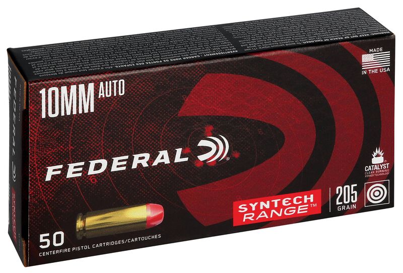 Syntech Range, 10mm Auto, 205 Grain, Total Synthetic Jacket, 1150 fps