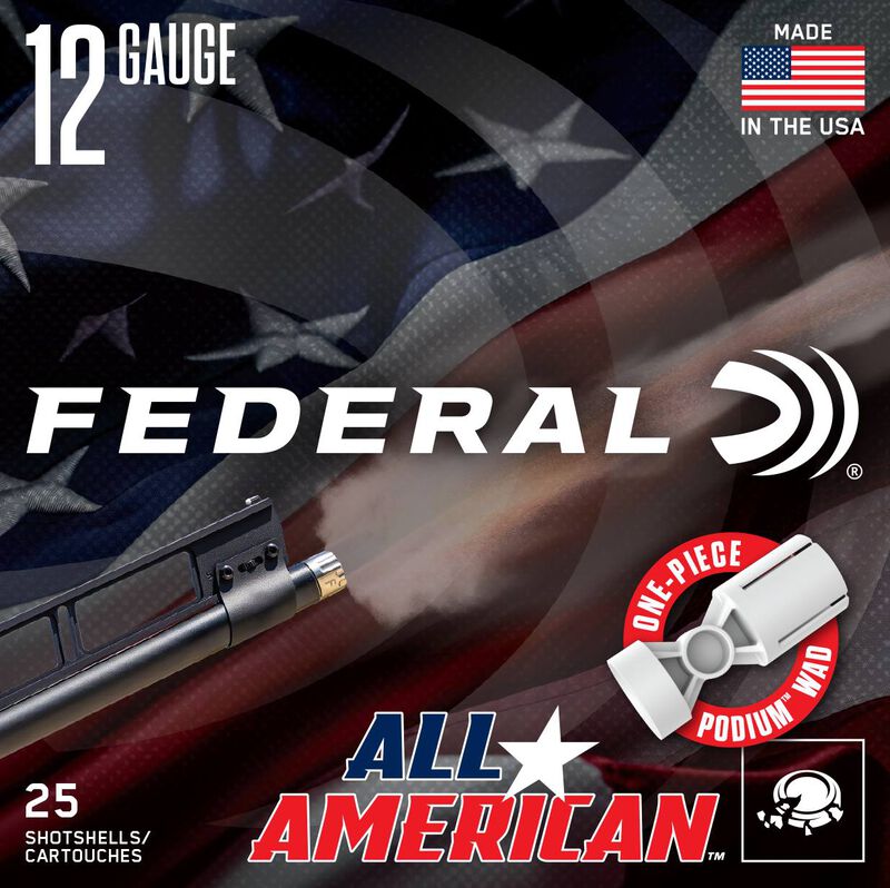 All American, 12 Gauge, 8 Shot, 2-3/4 in, 1 1/8 oz, 1145 fps