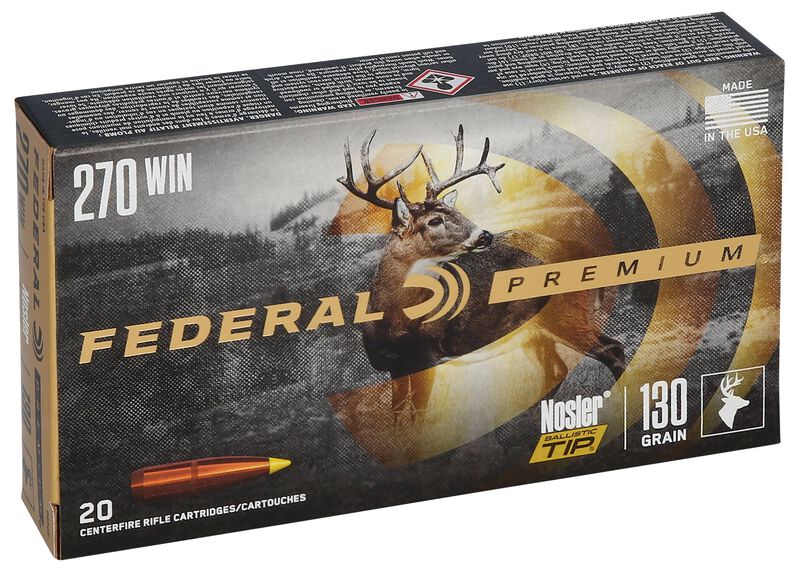 Nosler Ballistic Tip Hunting, 270 Win, 130 Grain, Nosler Ballistic Tip, 3060 fps
