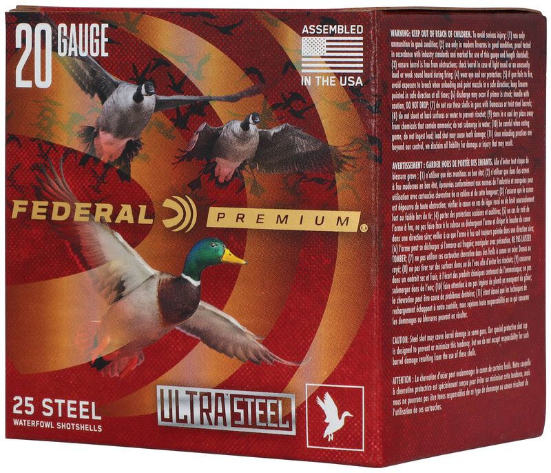 Ultra Steel, 20 Gauge, 2 Shot, 3 in, 1 oz, 1400 fps
