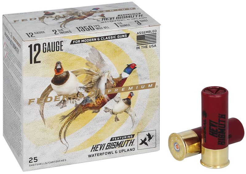 Premium HEVI-Bismuth, 12 Gauge, 3 Shot, 2-3/4 in, 1 1/4 oz, 1350 fps