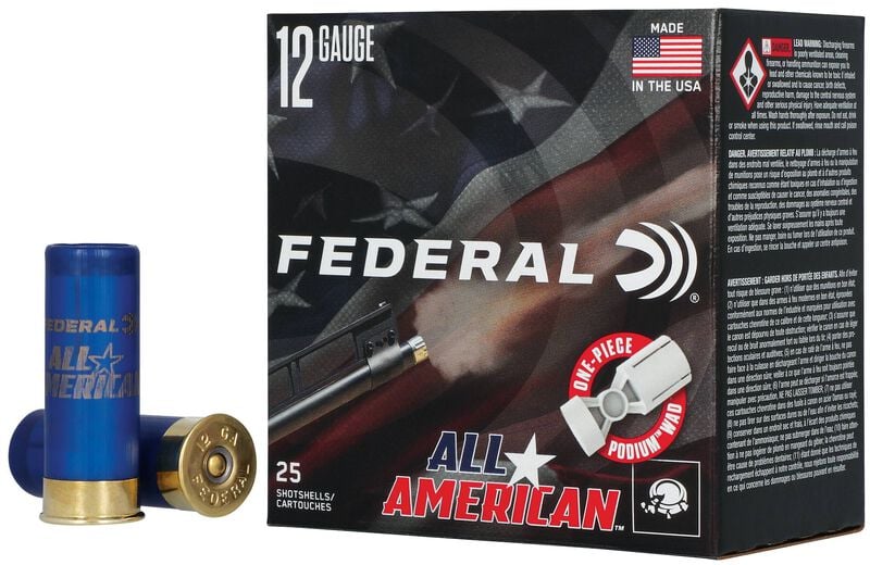 All-American, 12 Gauge, 7.5 Shot, 2-3/4 in, 1 1/8 oz, 1250 fps