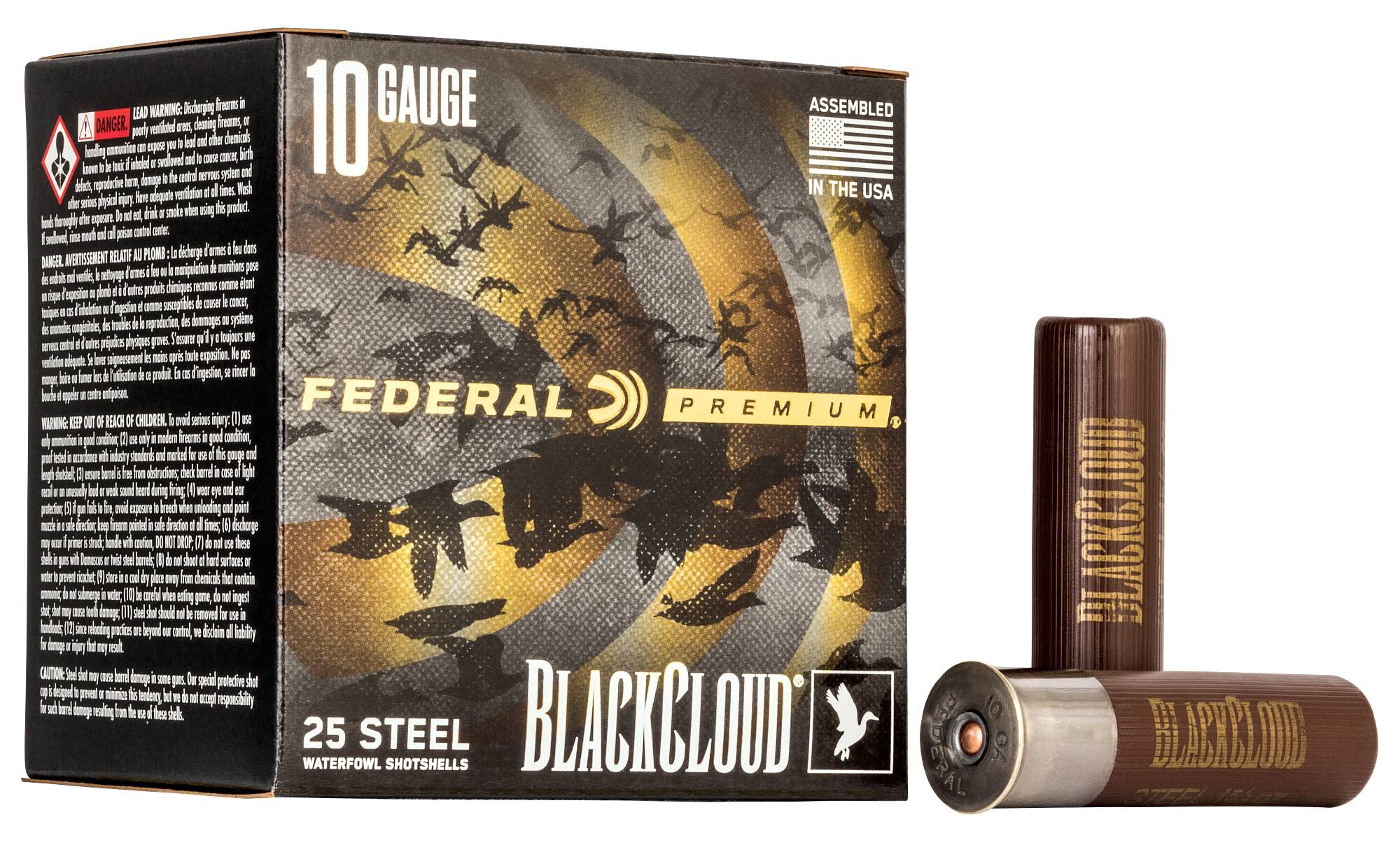 Federal 10 ga 1-5/8oz BB Black Cloud – Powerful 10 Gauge Waterfowl Loads, 1375 fps, 25 Rounds