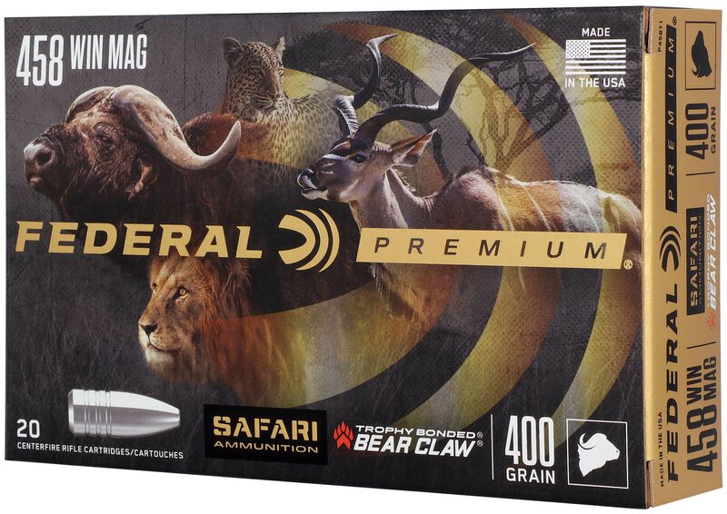 Safari Trophy Bonded Bear Claw, 458 Win Magnum, 400 Grain, Trophy Bonded Bear Claw, 2250 fps