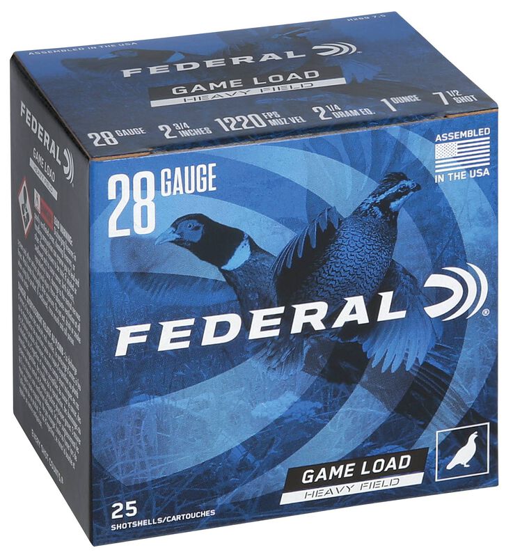 Game Load Upland Hi-Brass, 28 Gauge, 7.5 Shot, 2-3/4 in, 1 oz, 1220 fps