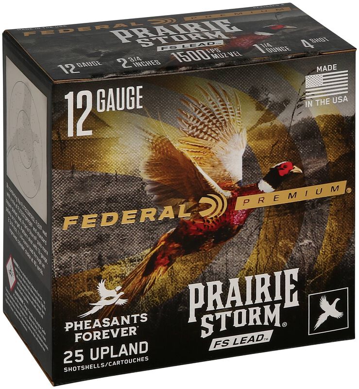 Prairie Storm FS Lead, 12 Gauge, 4 Shot, 2-3/4 in, 1 1/4 oz, 1500 fps