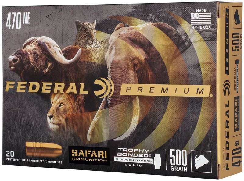 Safari Trophy Bonded Sledgehammer Solid, 470 Nitro Express, 500 Grain, Trophy Bonded Sledgehammer Solid, 2150 fps
