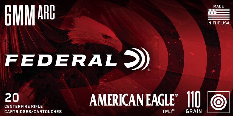 American Eagle Rifle, 6mm ARC, 110 Grain, Total Metal Jacket, 2550 fps