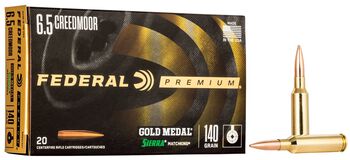 Gold Medal Sierra MatchKing, 6.5 Creedmoor, 140 Grain, Sierra Matchking Boat-Tail Hollow Point, 2675 fps