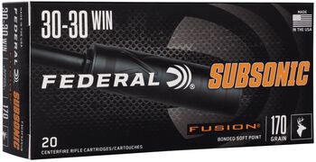 Federal Subsonic, 30-30 Win, 170 Grain, Fusion Soft Point, 1000 fps
