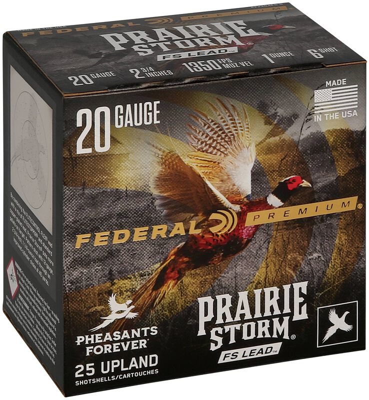 Prairie Storm FS Lead, 20 Gauge, 6 Shot, 2-3/4 in, 1 oz, 1350 fps