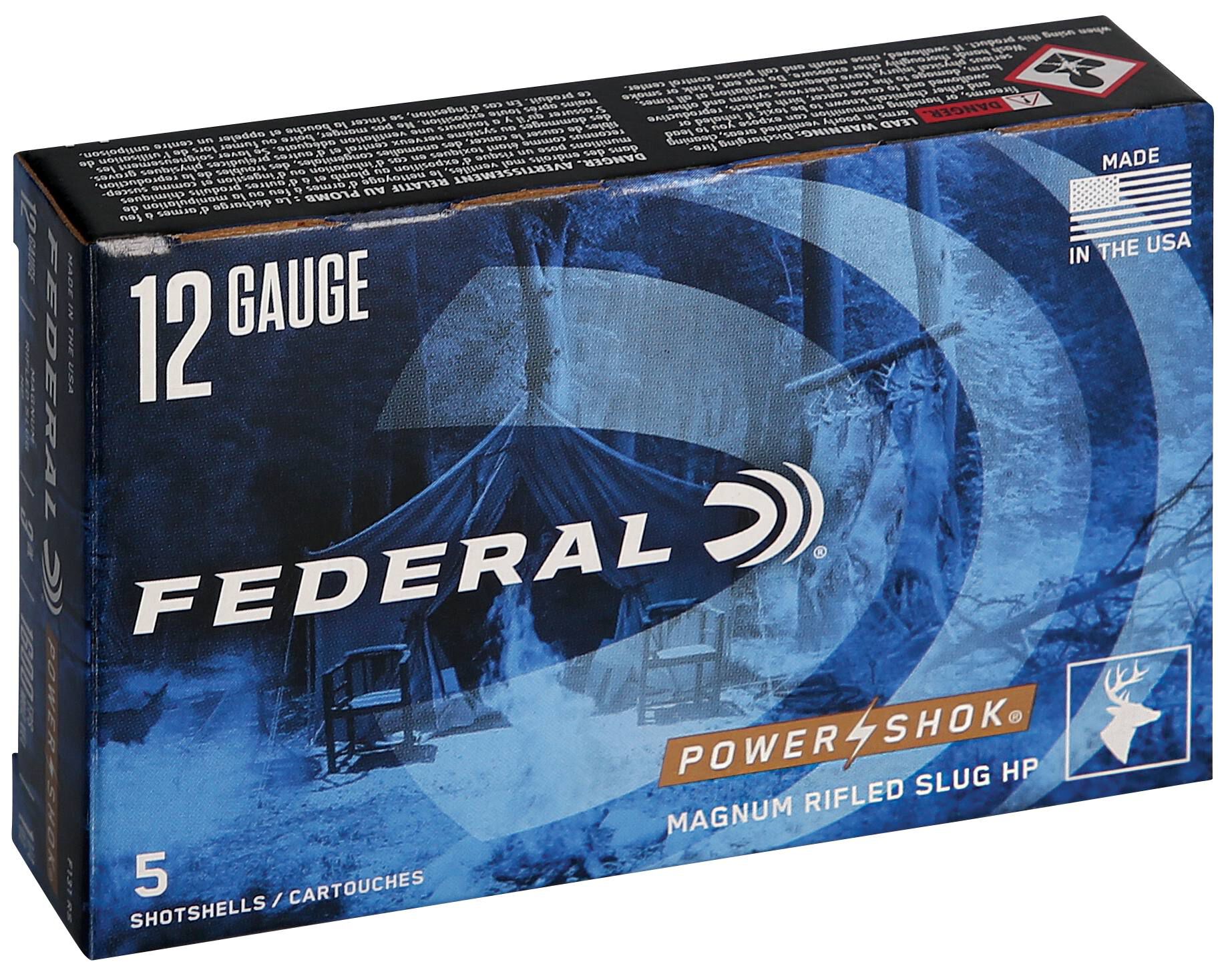 Federal Power-Shok 12ga 3in Rifled Slug HP 1-1/4oz – Powerful Magnum Deer Slug, 5 Rounds - Image 3