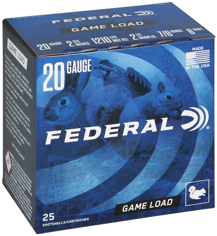 Game Load Upland, 20 Gauge, 8 Shot, 2-3/4 in, 7/8 oz, 1210 fps