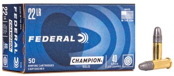 Champion Training - Rimfire, 22 LR, 40 Grain, Lead Round Nose, 1240 fps
