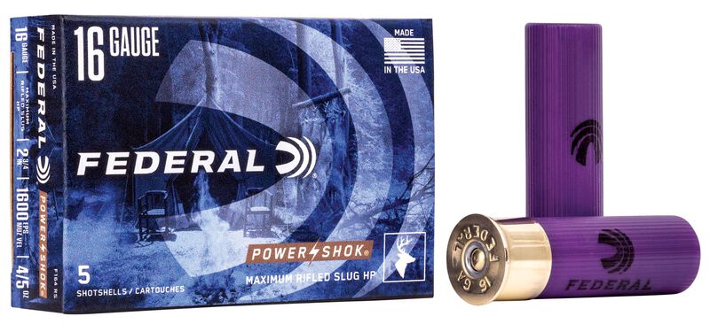 Power-Shok Rifled Slug, 16 Gauge, 350 Grain, 2-3/4 in, 1600 fps