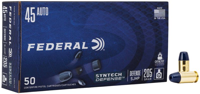 Syntech Defense, 45 Auto, 205 Grain, Segmented Hollow Point, 970 fps