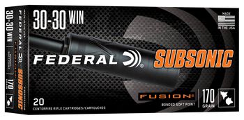 Federal Subsonic, 30-30 Win, 170 Grain, Fusion Soft Point, 1000 fps