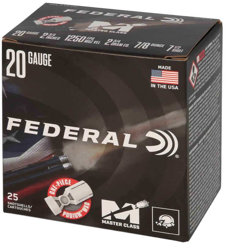 Master Class, 20 Gauge, 7.5 Shot, 2-3/4 in, 7/8 oz, 1250 fps