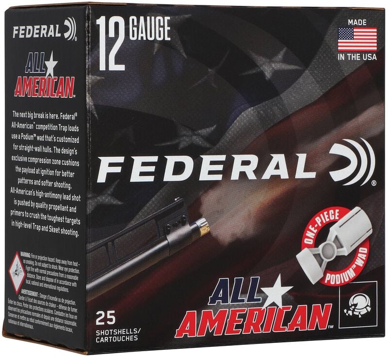 All-American, 12 Gauge, 8 Shot, 2-3/4 in, 1 oz, 1200 fps