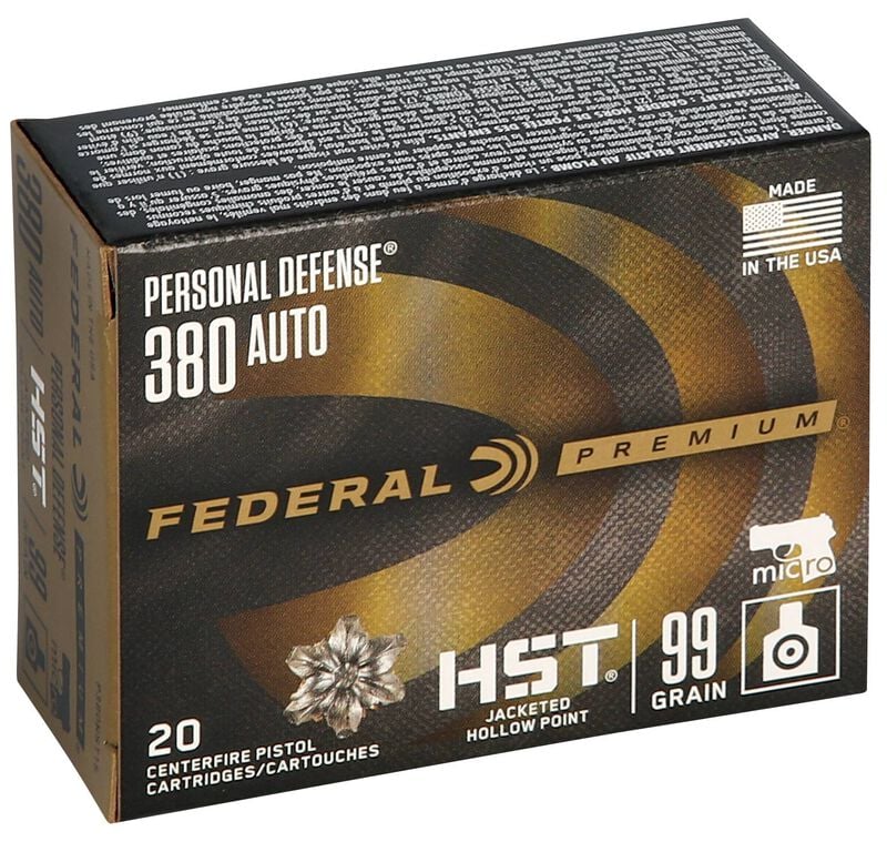 Personal Defense HST, 380 Auto, 99 Grain, HST Jacketed Hollow Point, 935 fps