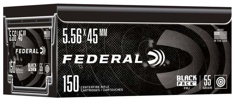 Black Pack Rifle, 5.56x45mm, 55 Grain, Full Metal Jacket Boat-Tail, 3165 fps