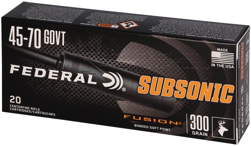 Federal Subsonic, 45-70 Government, 300 Grain, Fusion Soft Point, 1000 fps