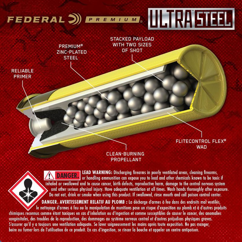 Ultra Steel, 20 Gauge, 3 and 5 Shot, 3 in, 1 oz, 1400 fps