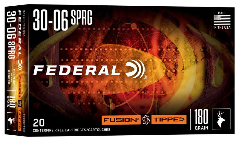 Fusion Tipped Rifle, 30-06 Springfield, 180 Grain, Fusion Tipped, 2725 fps