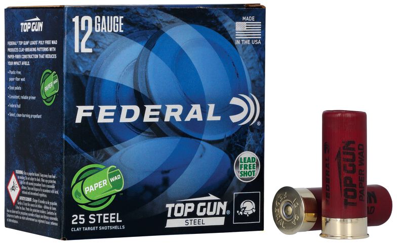 Top Gun Steel Paper Wad, 12 Gauge, 7.5 Shot, 2-3/4 in, 1 oz, 1250 fps