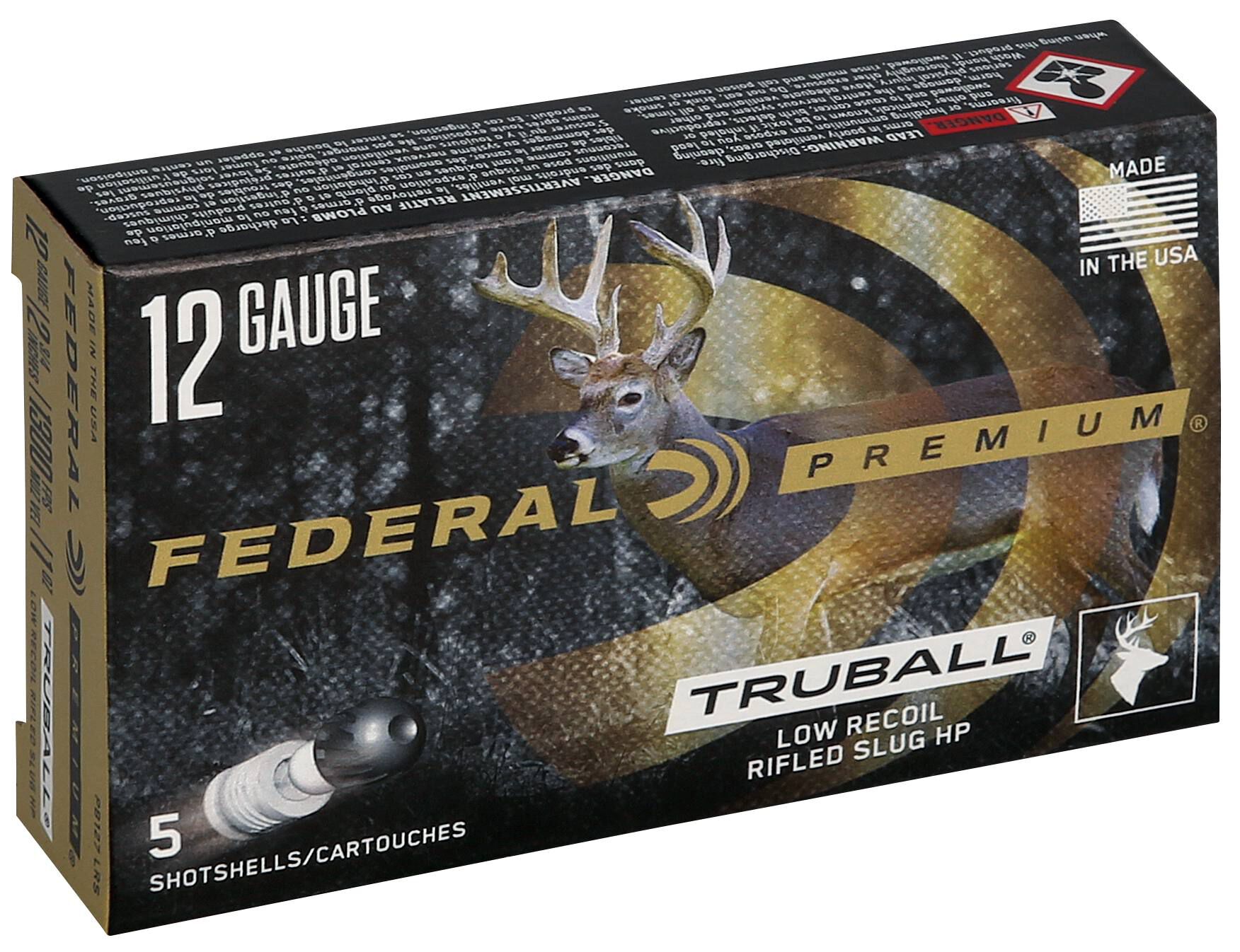 Federal Premium TruBall Low Recoil Rifled Slug 12ga PB127LRS 2-3/4in 1oz 438gr – Low-Recoil Smoothbore Deer Slug, 5 Rounds 3 Federal Premium TruBall Low Recoil Rifled Slug 12ga PB127LRS 2-3/4in 1oz 438gr – Low-Recoil Smoothbore Deer Slug, 5 Rounds - Image 3