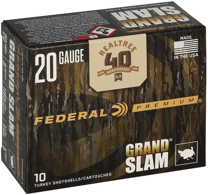 Grand Slam Realtree 40th Anniversary Edition, 20 Gauge, 5 Shot, 3 in, 1 5/16 oz, 1185 fps