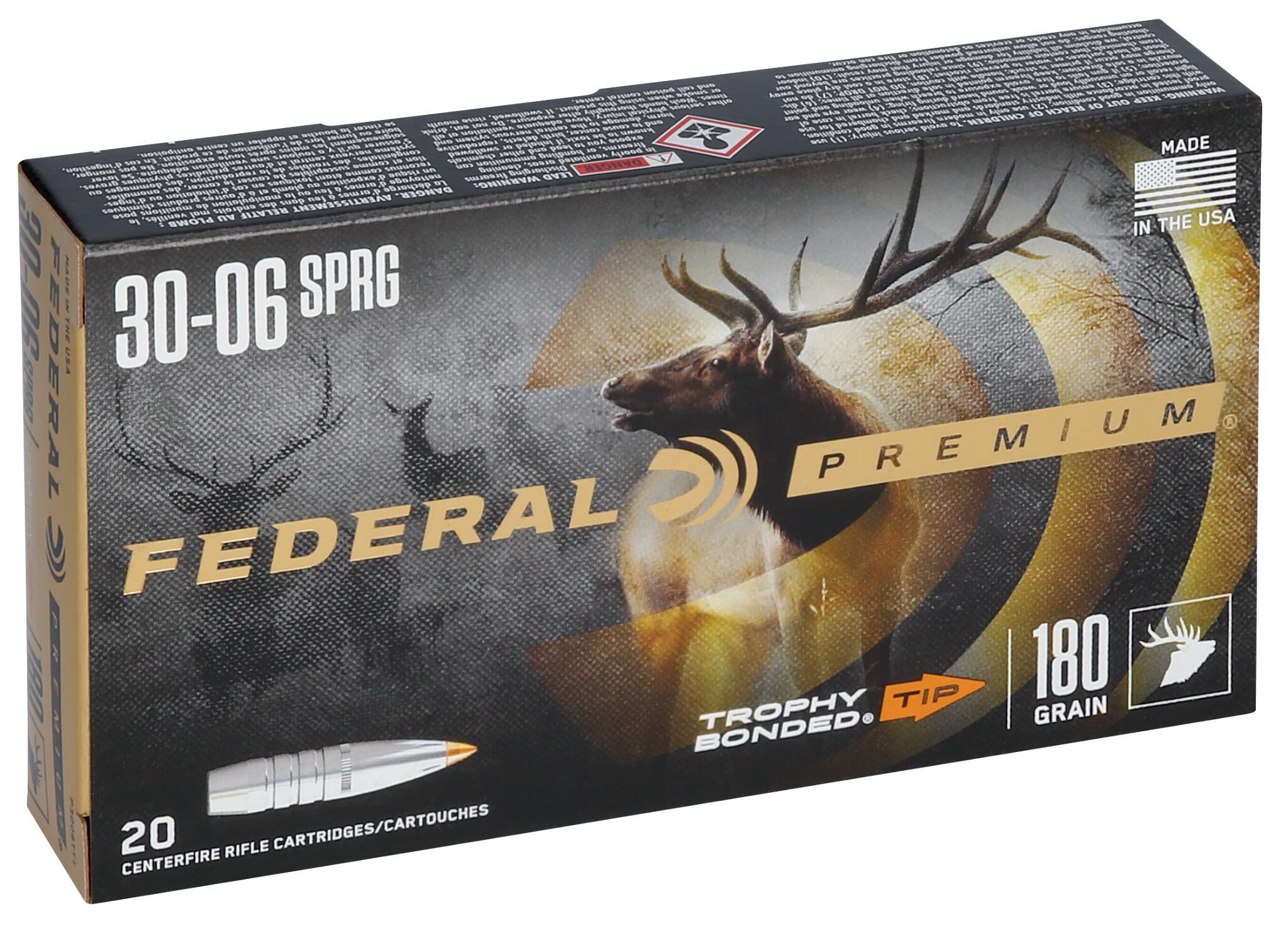 Federal 30-06 180gr Trophy Bonded Tip – Tough Elk and Moose Ammo, 20 Rounds 3 Federal 30-06 180gr Trophy Bonded Tip – Tough Elk and Moose Ammo, 20 Rounds - Image 3