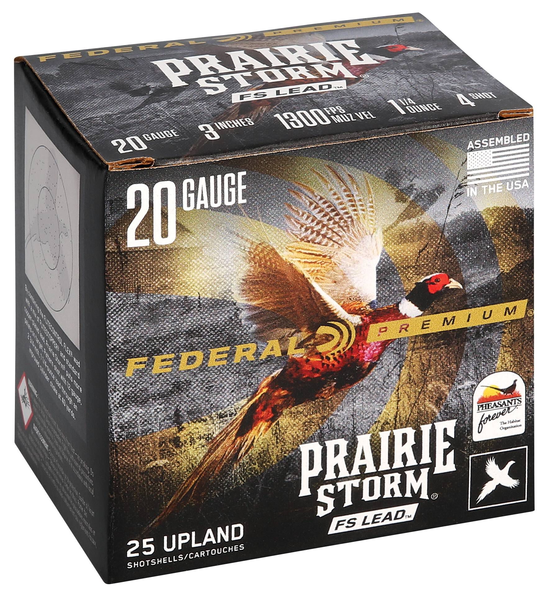 Federal Prairie Storm Lead 20ga 3in 4 Shot FS 1oz – Capable 20 Gauge Pheasant Load, 25 Rounds 3 Federal Prairie Storm Lead 20ga 3in 4 Shot FS 1oz – Capable 20 Gauge Pheasant Load, 25 Rounds - Image 3